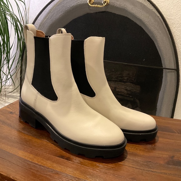 Madewell The Wyckoff Chelsea Lugsole Boot Pale Parchment size 7 - Picture 2 of 8